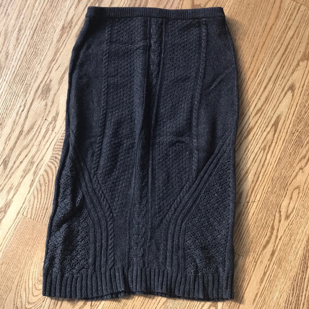 Anthropologie Grey Knit Skirt